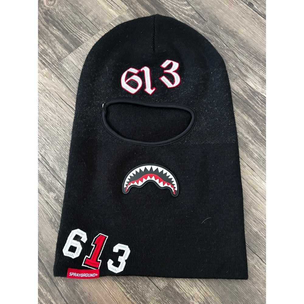 Sprayground 613 Shark Mouth Balaclava Face Mask Black Limited Edition
